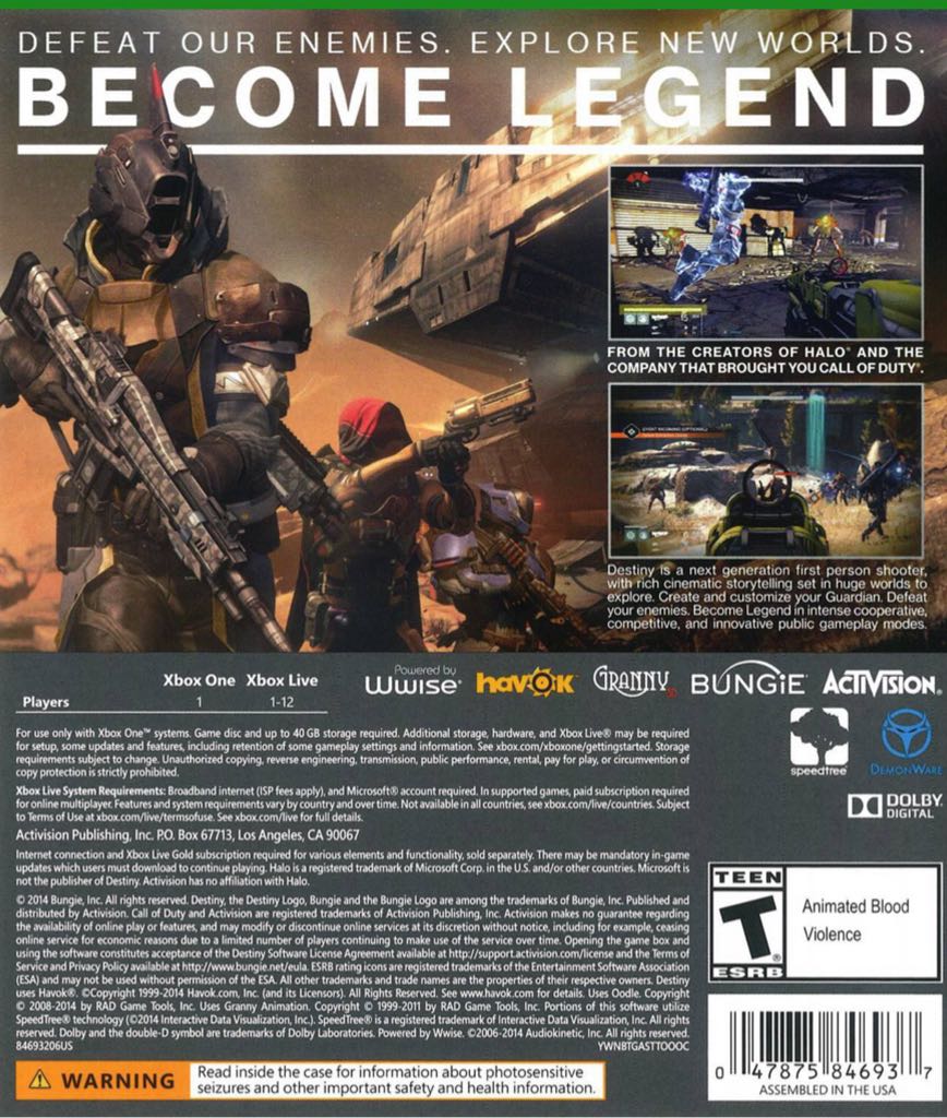 Destiny - Microsoft Xbox One (Activision - 1) video game collectible - Main Image 2