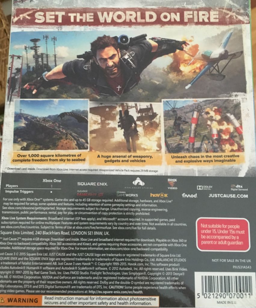 Just Cause 3 - Microsoft Xbox One video game collectible [Barcode 5021290070011] - Main Image 2