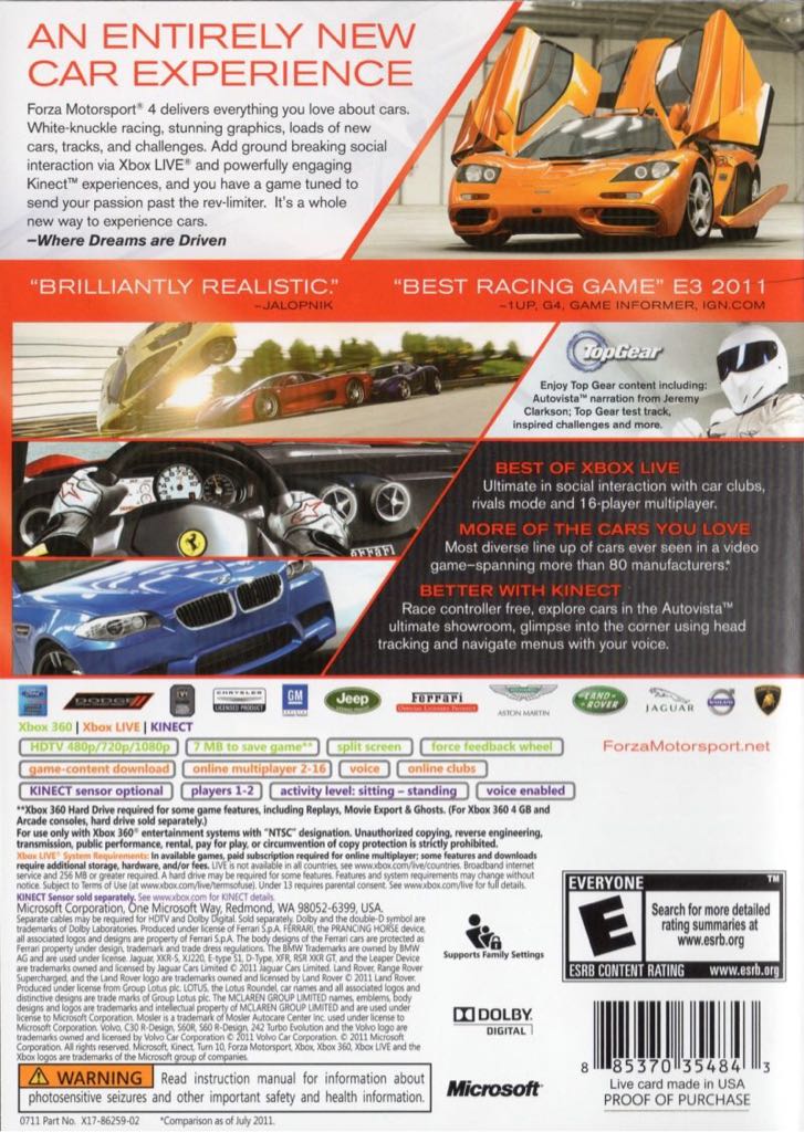 Forza Motorsport 4 Essentials Edition - Microsoft Xbox 360 (Microsoft Studios) video game collectible - Main Image 2