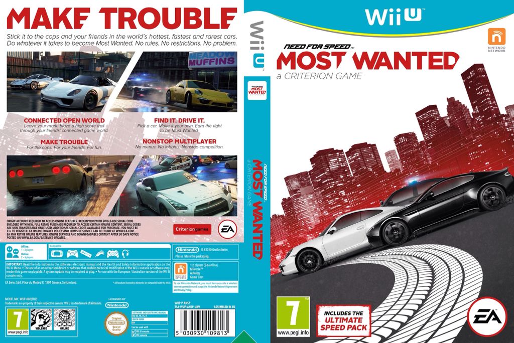 Need for Speed: Most Wanted U - Nintendo Wii U (EA Games - 4) video game collectible [Barcode 014633733266] - Main Image 2