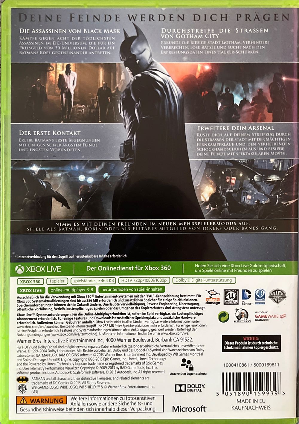 Batman: Arkham Origins - Microsoft Xbox 360 (Warner Bros. Interactive - 1) video game collectible [Barcode 5051890159939] - Main Image 2