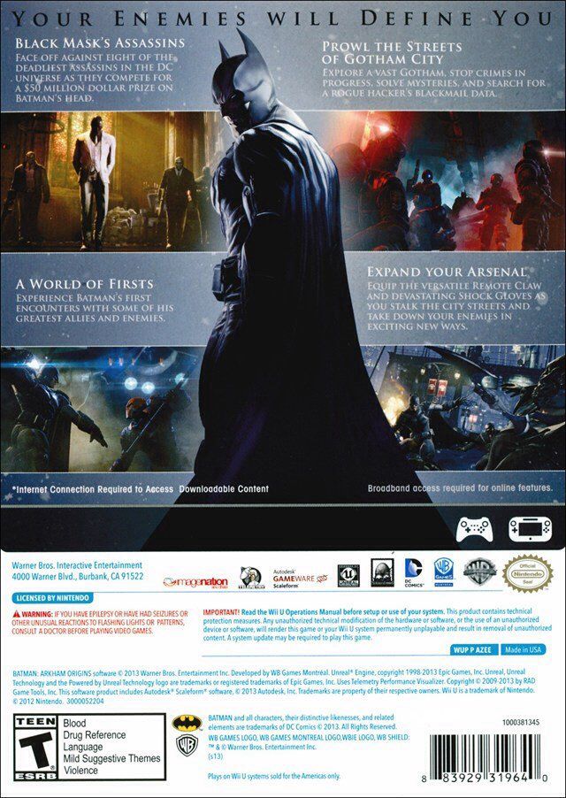 Batman Arkham Origins - Nintendo Wii U eShop (WB Games - 1) video game collectible [Barcode 5051891091863] - Main Image 2