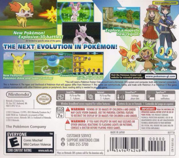 Pokémon X - Nintendo 3DS (Nintendo - 1) video game collectible [Barcode 045496524173] - Main Image 2
