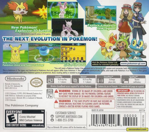 Pokemon X - Nintendo 3DS (Nintendo, The Pokemon Company - 1) video game collectible - Main Image 2