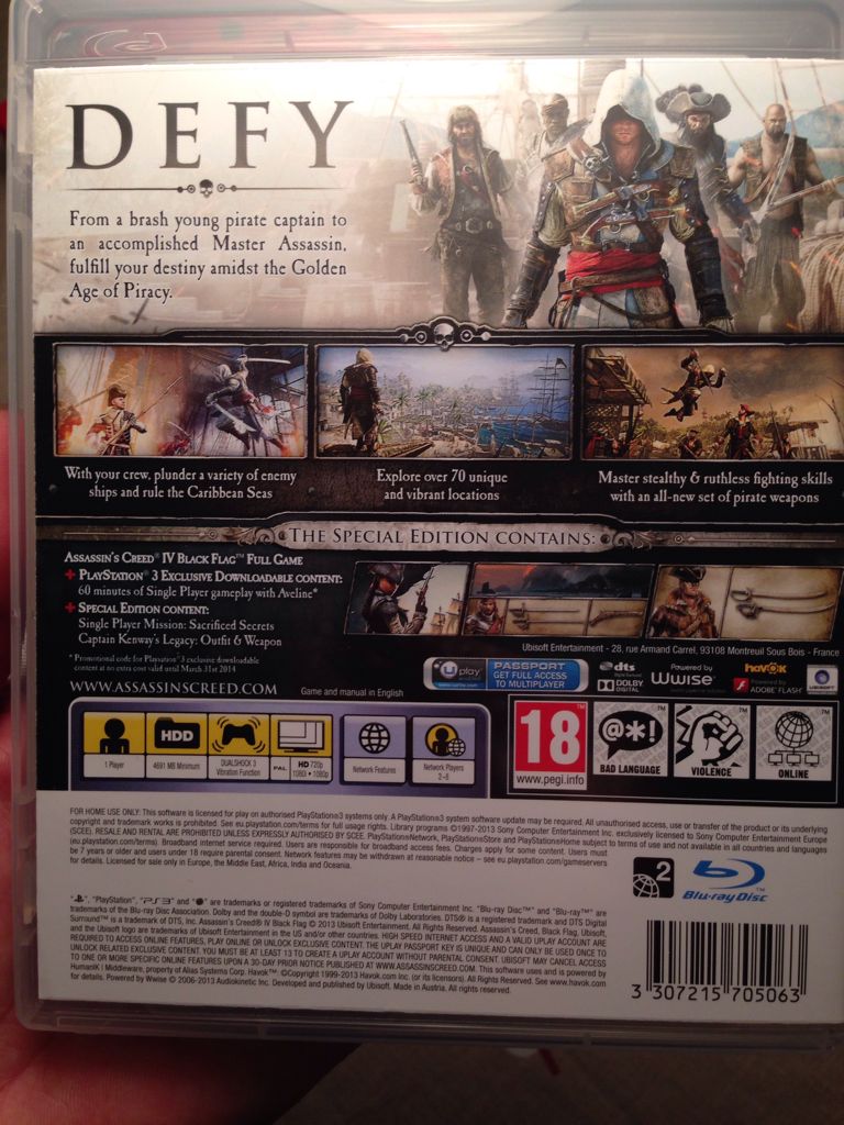 Assassins Creed IV Black Flag - Sony PlayStation 3 (PS3) (Ubisoft - 1) video game collectible [Barcode 3307215705063] - Main Image 2