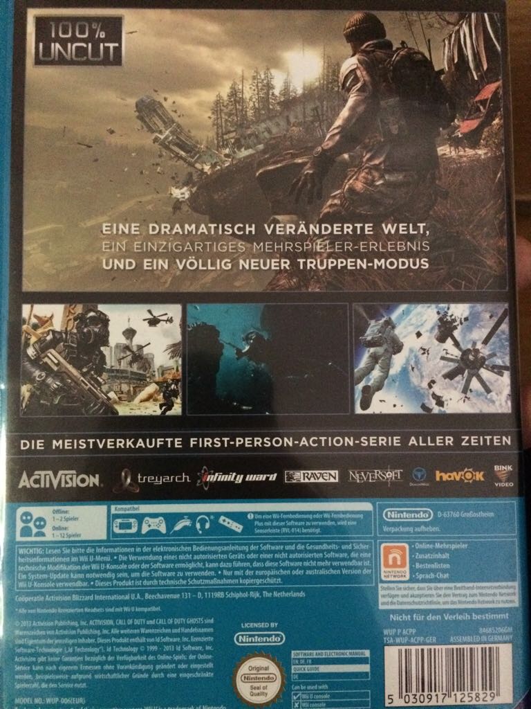 Call Of Duty Ghosts - Nintendo Wii U (Activision) video game collectible [Barcode 5030917125829] - Main Image 2