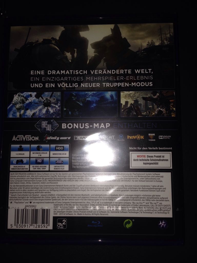 Call Of Duty: Ghost (Limited Edition) - Sony PlayStation 4 (PS4) (Activision & Infinity Ward - 1-2) video game collectible [Barcode 5030917128592] - Main Image 2