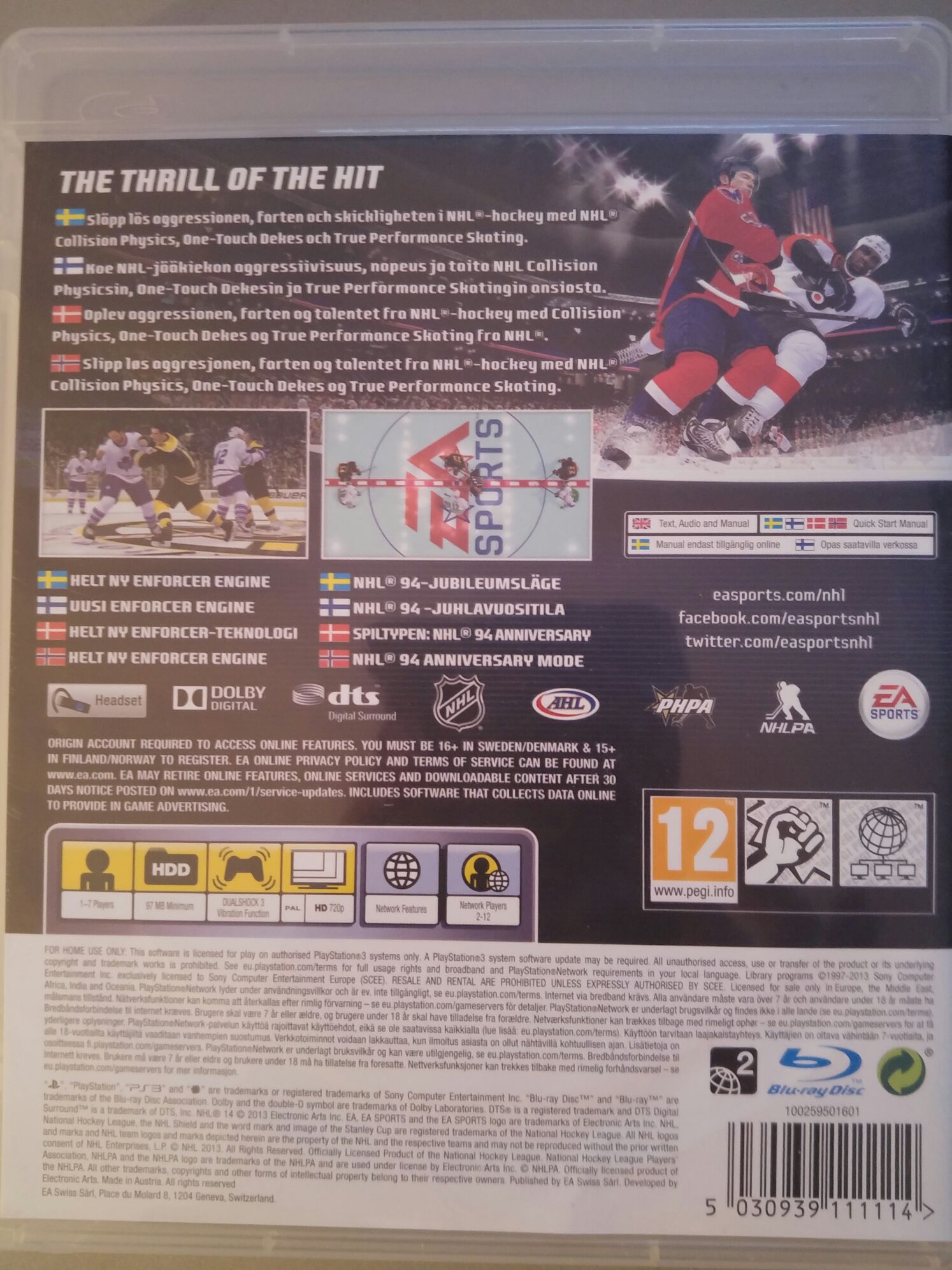 NHL 14 - Sony PlayStation 3 (PS3) (Ea Sports - 1-7) video game collectible [Barcode 5030939111114] - Main Image 2