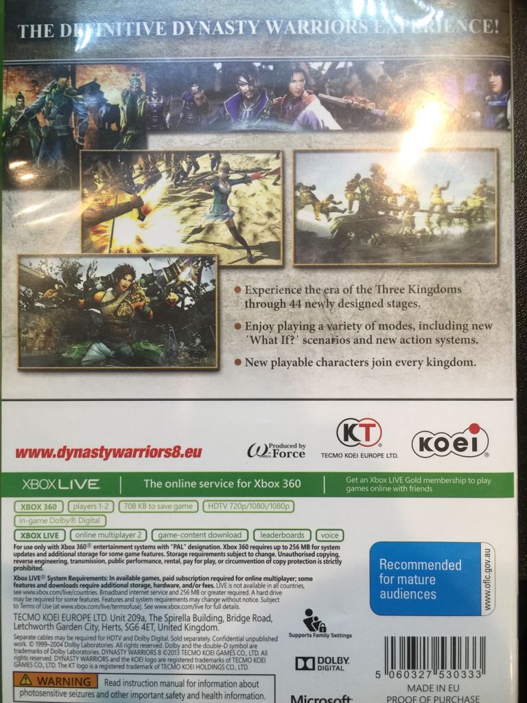 Dynasty Warriors 8 - Microsoft Xbox 360 (Koei) video game collectible [Barcode 5060327530333] - Main Image 2