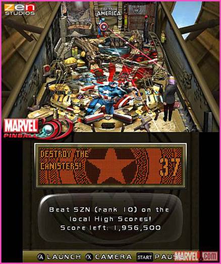 Marvel Pinball 3D - Nintendo 3DS video game collectible - Main Image 2