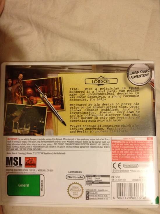 Secret Mysteries In London - Nintendo 3DS video game collectible [Barcode 5055429800316] - Main Image 2