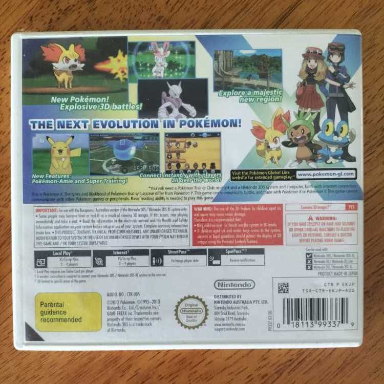 Pokémon X - Nintendo 3DS (Nintendo - 1) video game collectible [Barcode 018113993379] - Main Image 2