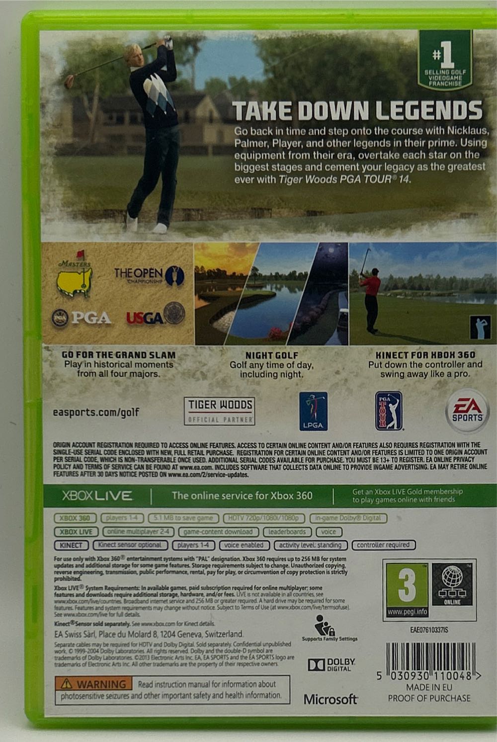 Tiger Woods PGA Tour 14 (Sealed) - Microsoft Xbox 360 (EA Games - 1-4) video game collectible [Barcode 5030930110048] - Main Image 2
