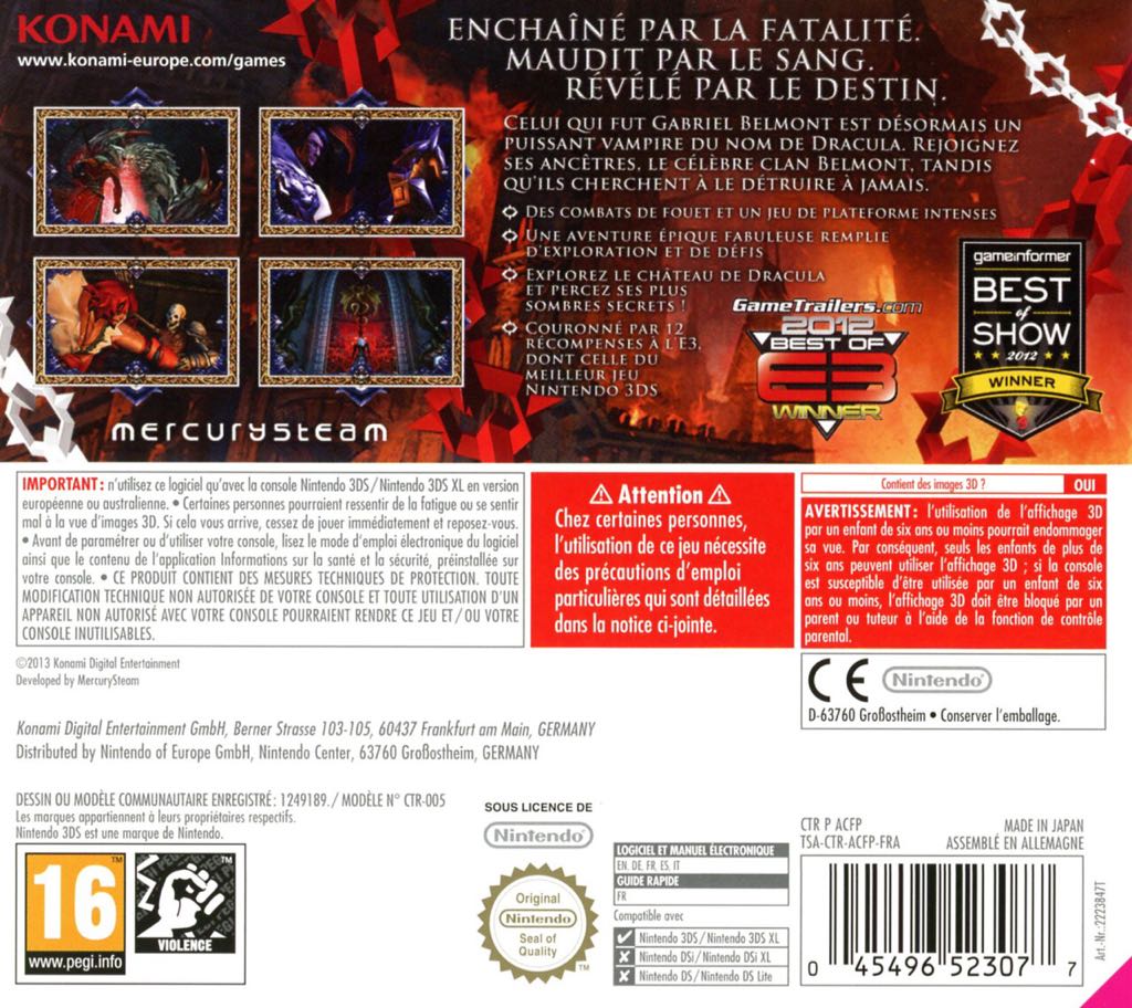 Castlevania Lords Of Shadow Mirror Of Fate - Nintendo 3DS (1) video game collectible [Barcode 045496523084] - Main Image 2