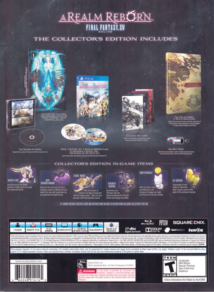 Final Fantasy XIV: A Realm Reborn - Sony PlayStation 4 (PS4) (Square Enix - 1) video game collectible [Barcode 5021290061675] - Main Image 2