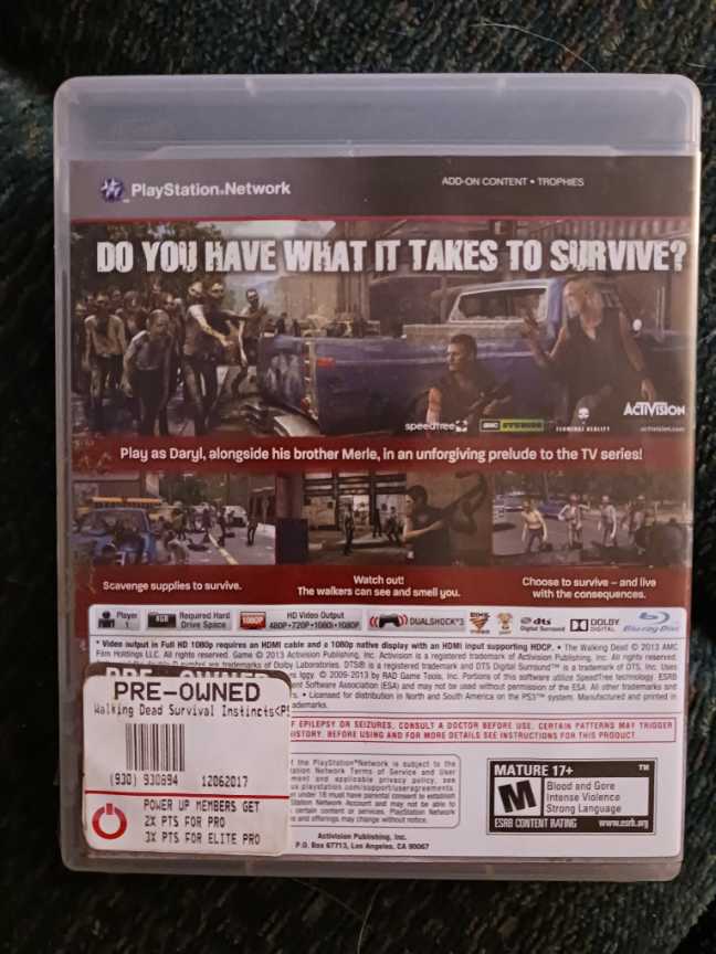 The Walking Dead: Survival Instinct - Sony PlayStation 3 (PS3) (Activision - 1) video game collectible [Barcode 047875769953] - Main Image 4