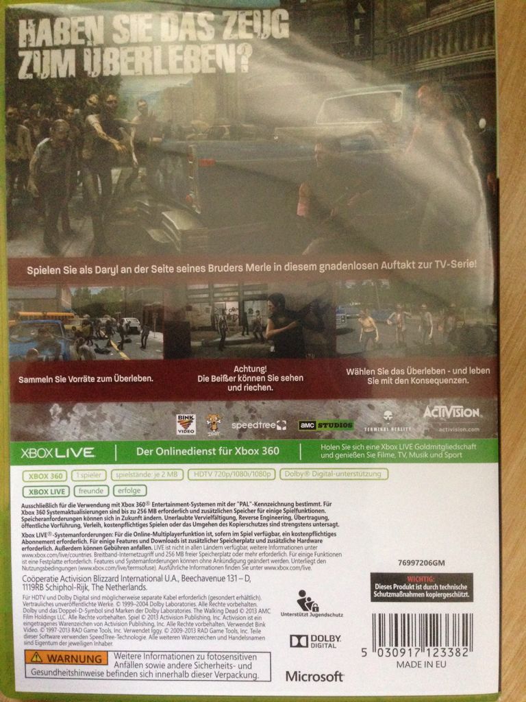 Walking Dead: Survival Instinct, The - Microsoft Xbox 360 (Activision - 1) video game collectible [Barcode 5030917123382] - Main Image 2