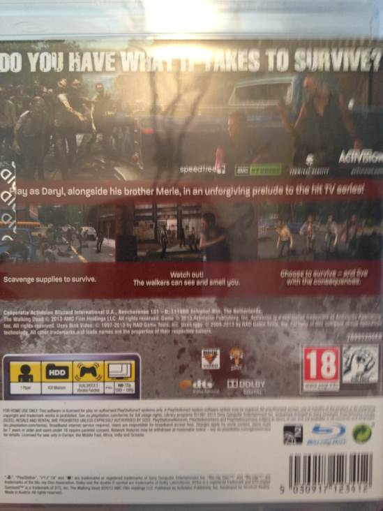 The Walking Dead Survival Instinct - Sony PlayStation 3 (PS3) (Activision - 1) video game collectible [Barcode 5030917123412] - Main Image 2
