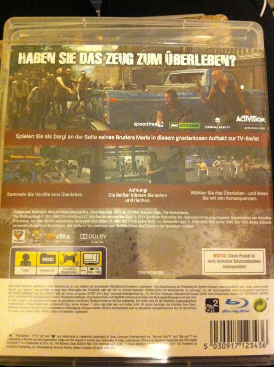 Walking Dead: Survival Instinct, The - Sony PlayStation 3 (PS3) (Activision - 1) video game collectible [Barcode 5030917123436] - Main Image 2