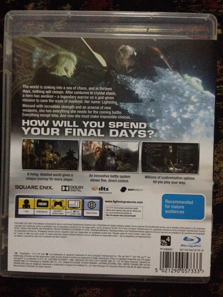 Final Fantasy XIII: Lightning Returns - Sony PlayStation 3 (PS3) (Square Enix Ltd. - 1) video game collectible [Barcode 5021290057333] - Main Image 2