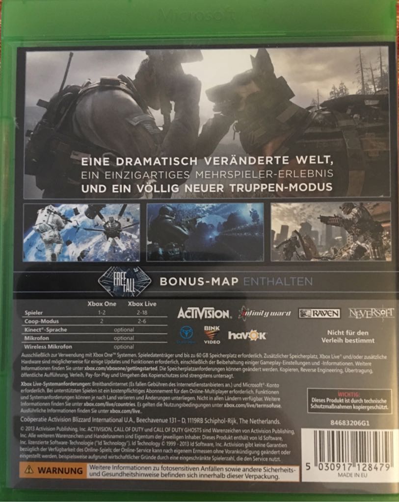 Call of Duty: Ghosts - Microsoft Xbox One (Activision - 1-18) video game collectible [Barcode 5030917128479] - Main Image 2