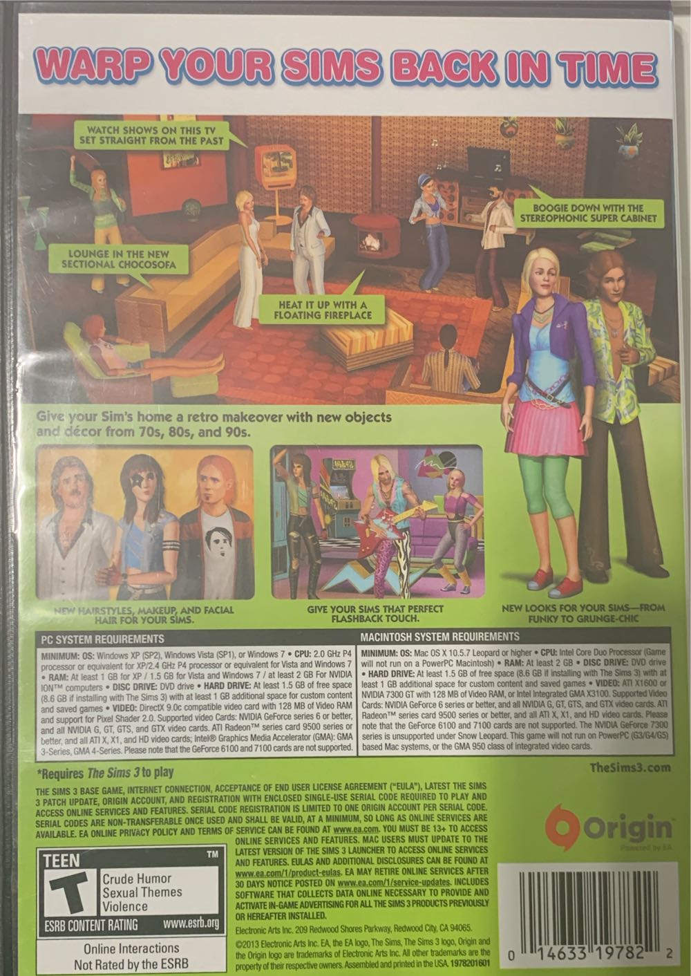The Sims 3: 70s, 80s, & 90s Stuff - PC ((EA) Electronic Arts) video game collectible [Barcode 014633197822] - Main Image 2