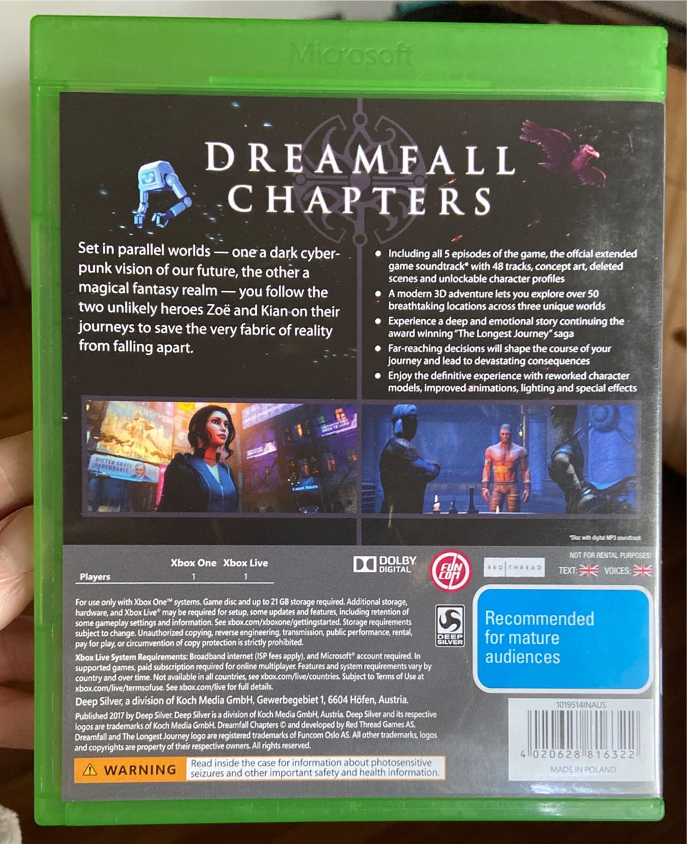 Dreamfall Chapters - Microsoft Xbox Live (Deep Silver - 1) video game collectible [Barcode 4020628816322] - Main Image 3