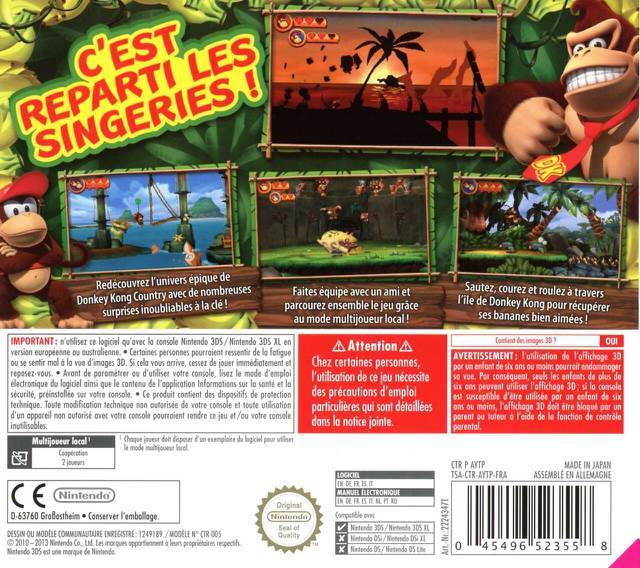 Donkey Kong Country Returns 3D - Nintendo 3DS (Nintendo - 2) video game collectible [Barcode 045496523626] - Main Image 2