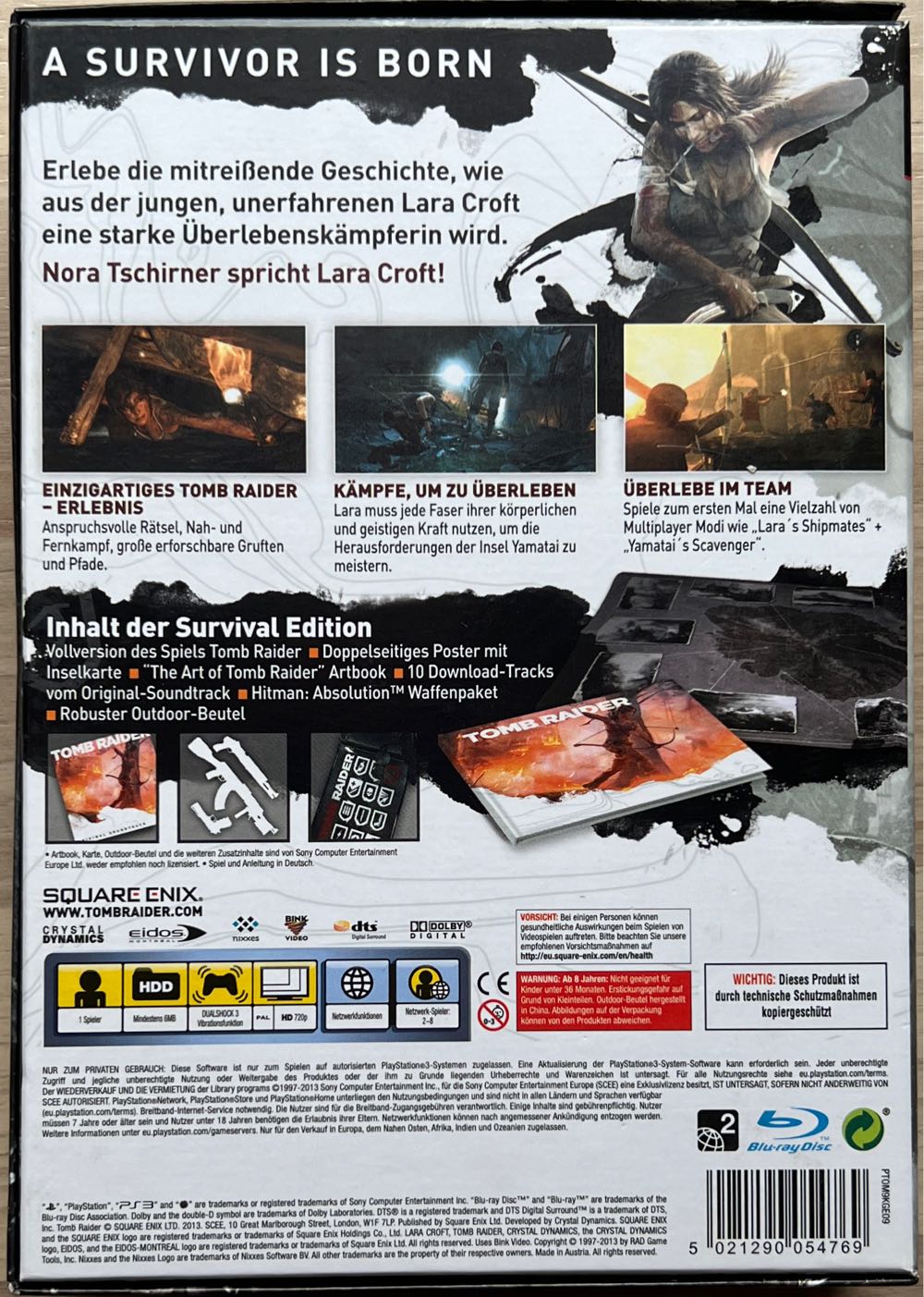 Tomb Raider Survival Edition - Sony PlayStation 3 (PS3) (Square Enix - 8) video game collectible [Barcode 5021290054769] - Main Image 2