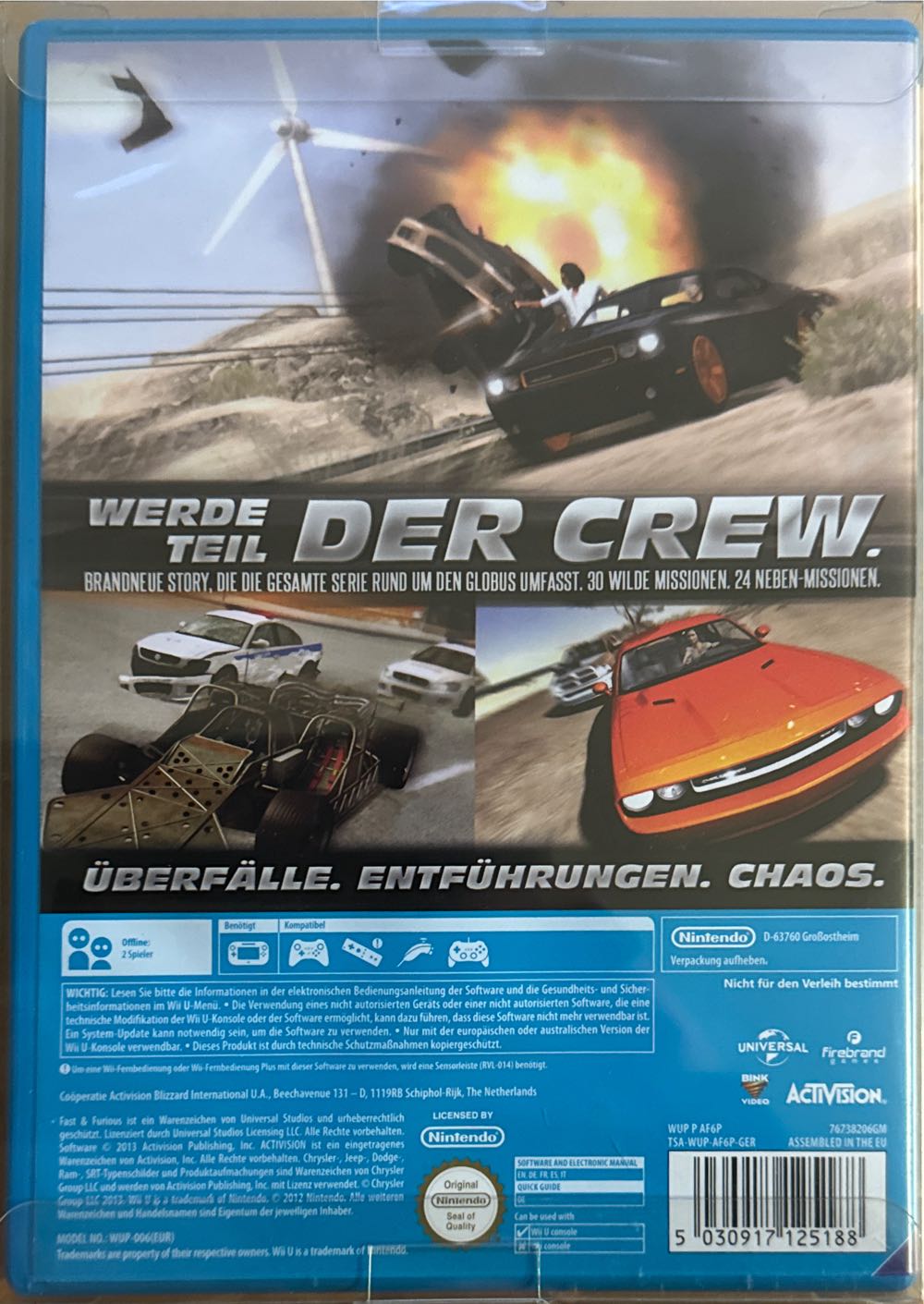 (2013) Fast & Furious Showdown - Nintendo Wii U video game collectible [Barcode 5030917125188] - Main Image 2