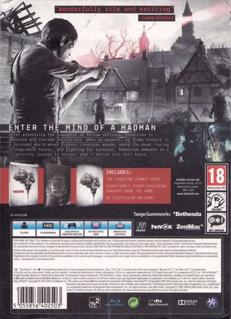 Evil Within: Limited Edition - Sony PlayStation 4 (PS4) (Bethesda Softworks - 1) video game collectible [Barcode 5055856402541] - Main Image 2