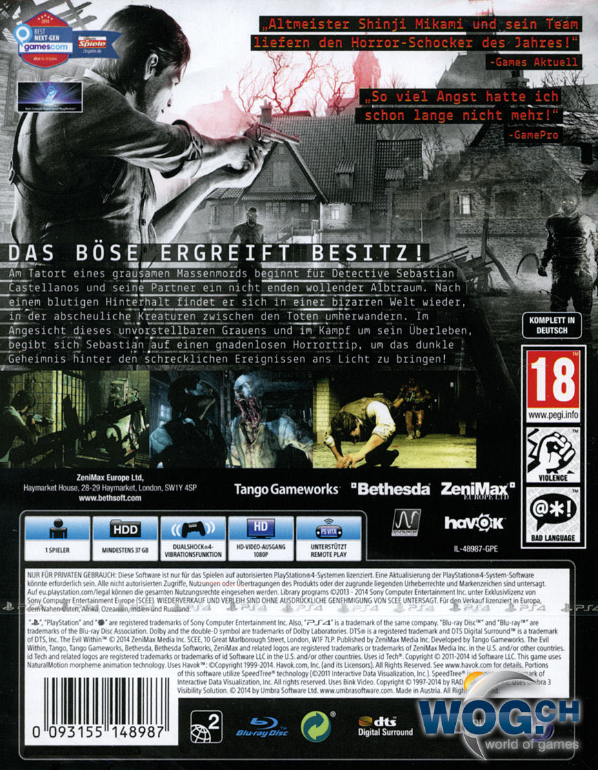 The Evil Within - Sony PlayStation 4 (PS4) (ZeniMax Media - 1) video game collectible - Main Image 2