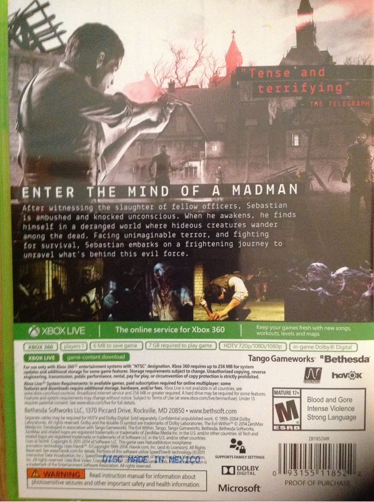 Evil Within - Microsoft Xbox Live (Bethesda Softworks) video game collectible - Main Image 2
