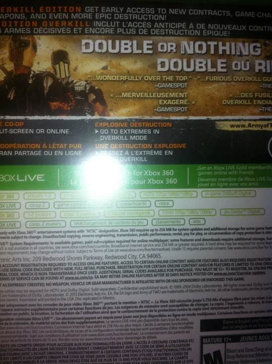 Army Of Two: The Devil’s Cartel - Microsoft Xbox 360 video game collectible - Main Image 2