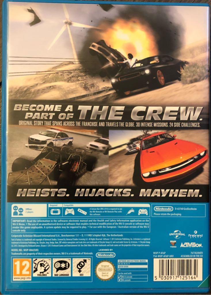 Fast & Furious Showdown - Nintendo Wii U video game collectible [Barcode 5030917125164] - Main Image 2