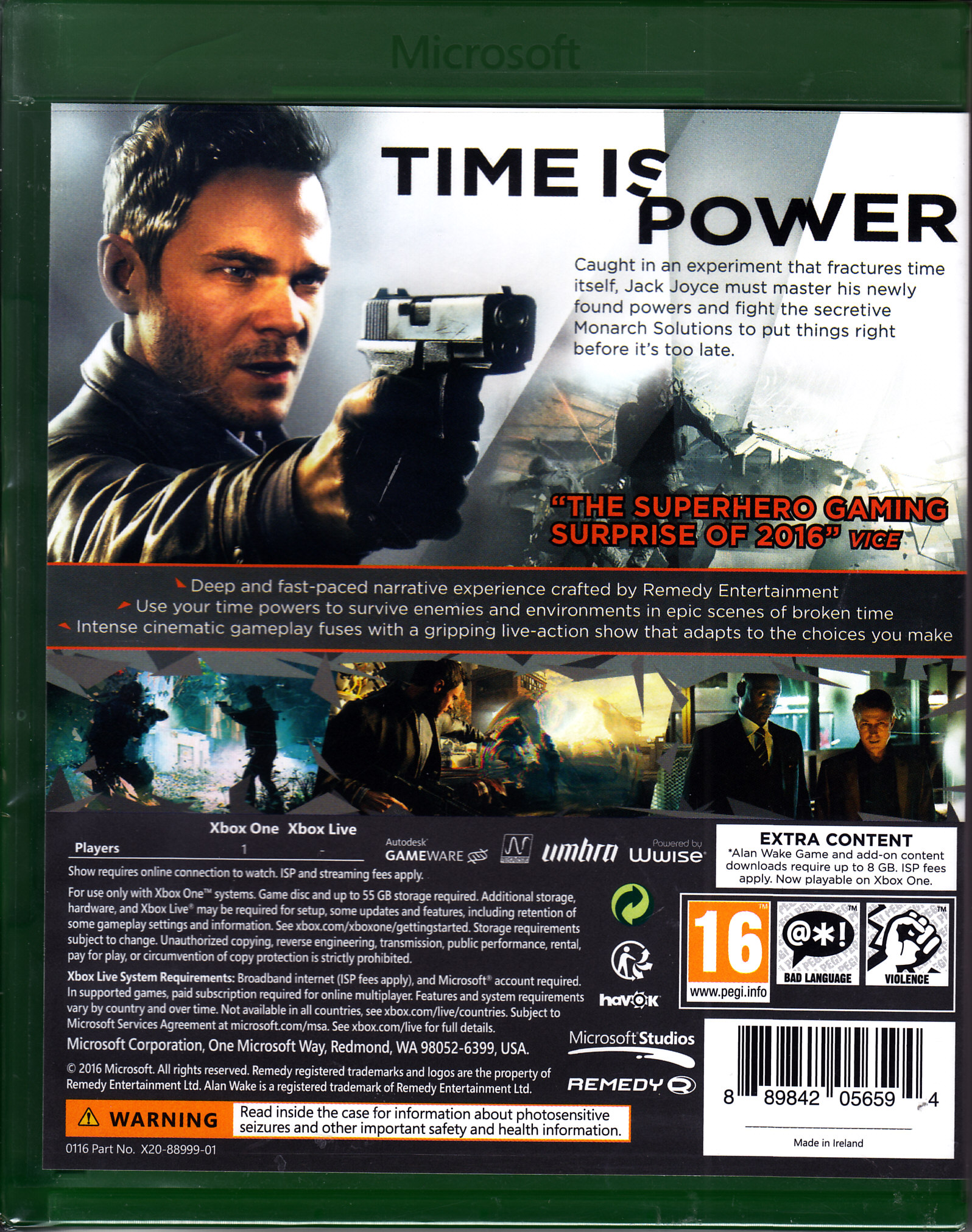 Quantum Break - Microsoft Xbox One (Microsoft Studios - 1) video game collectible [Barcode 889842056594] - Main Image 2