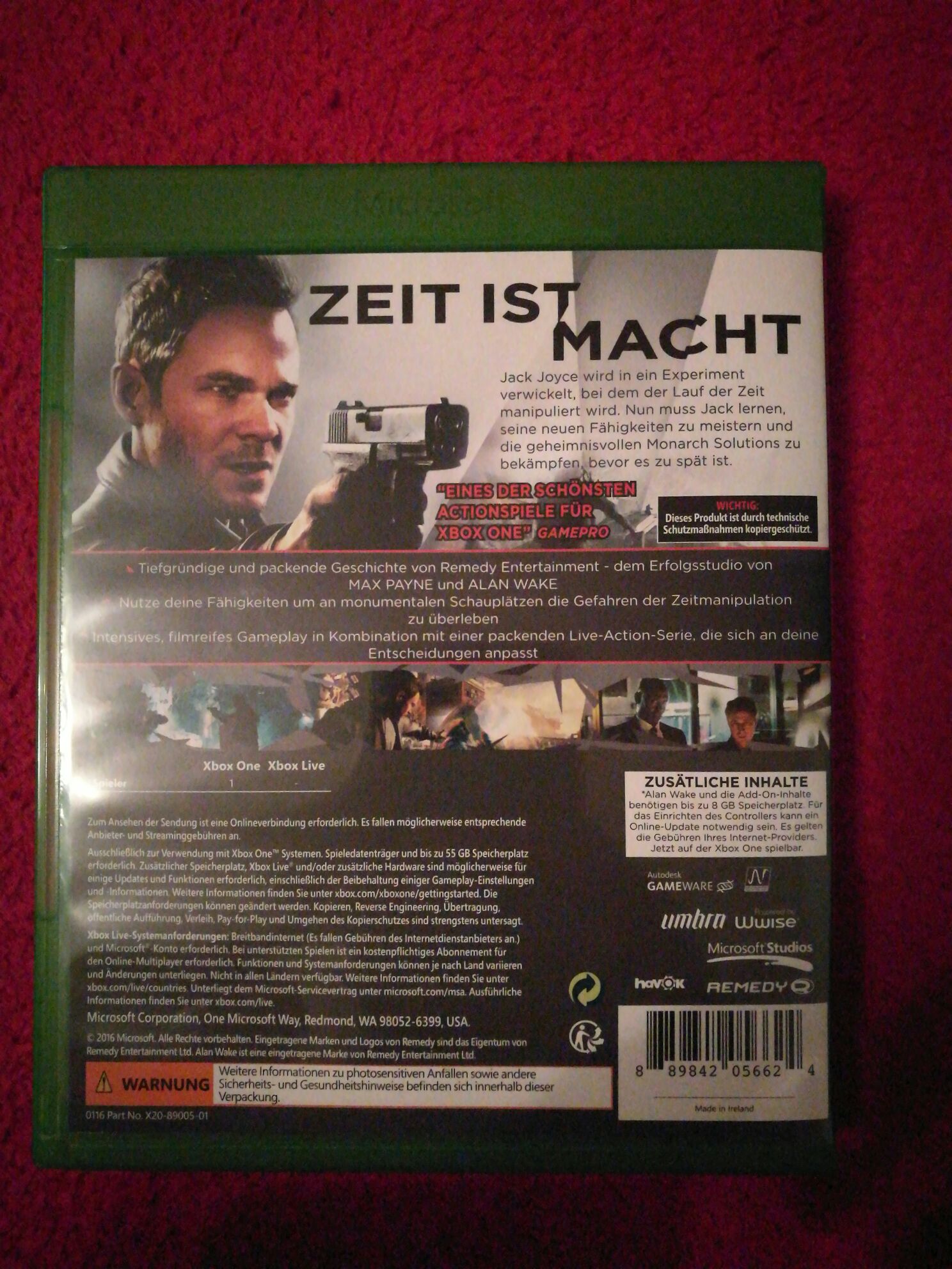 Quantum Break - Microsoft Xbox One (Microsoft Studios - 1) video game collectible [Barcode 889842056624] - Main Image 2