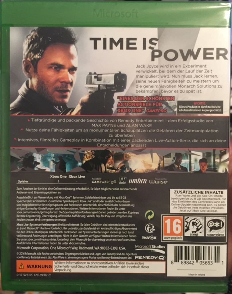 Quantum Break - PC (Microsoft Studios - 1) video game collectible [Barcode 889842056631] - Main Image 2