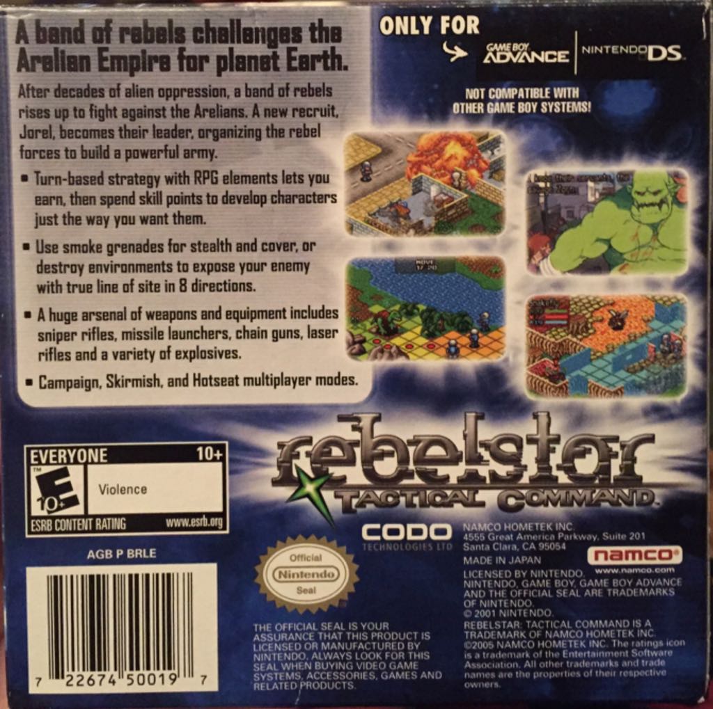 Rebelstar: Tactical Command - Nintendo Game Boy Advance (GBA) (Namco - 1) video game collectible [Barcode 722674500197] - Main Image 2