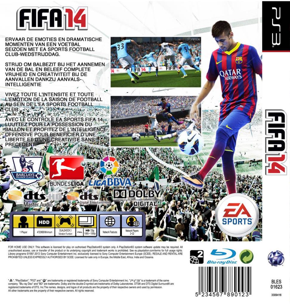 FIFA 14 - Sony PlayStation 3 (PS3) (Ea Sports - 1 -7) video game collectible [Barcode 014633732436] - Main Image 2