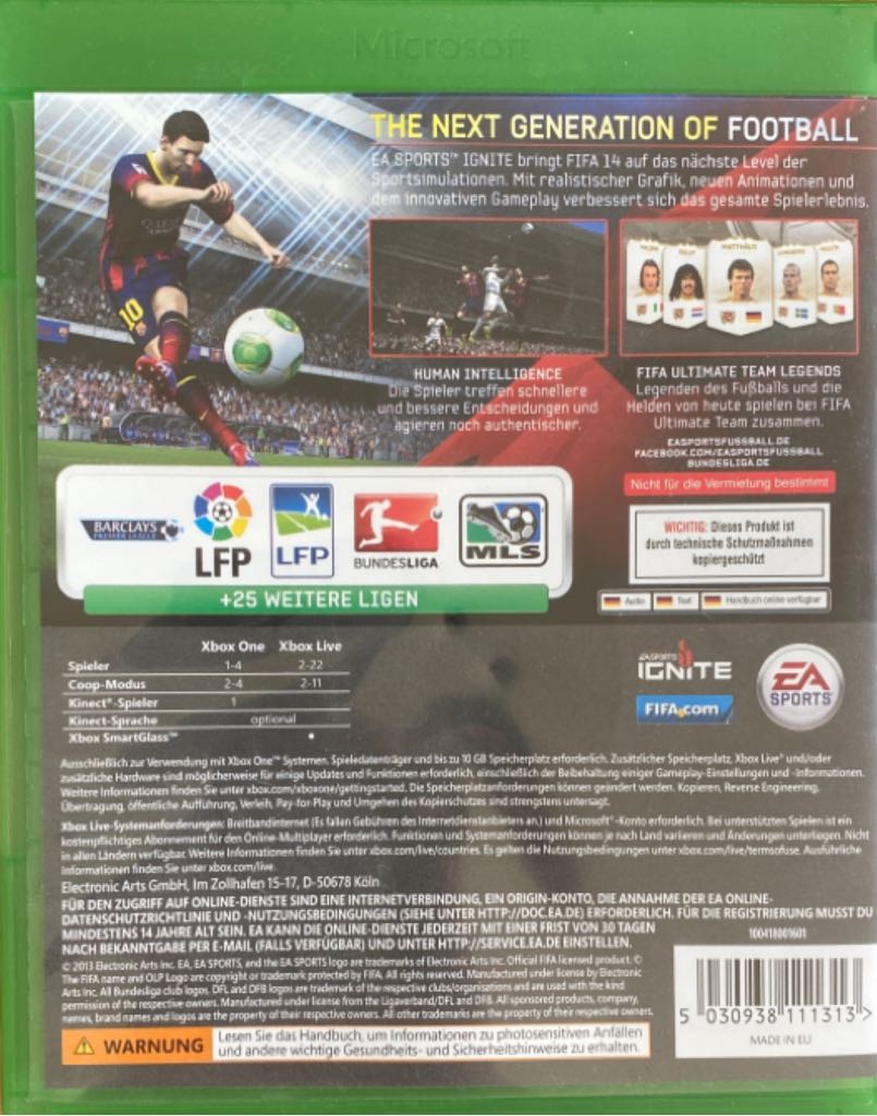 FIFA 14 - Microsoft Xbox One (Ea Sports) video game collectible [Barcode 5030938111313] - Main Image 2