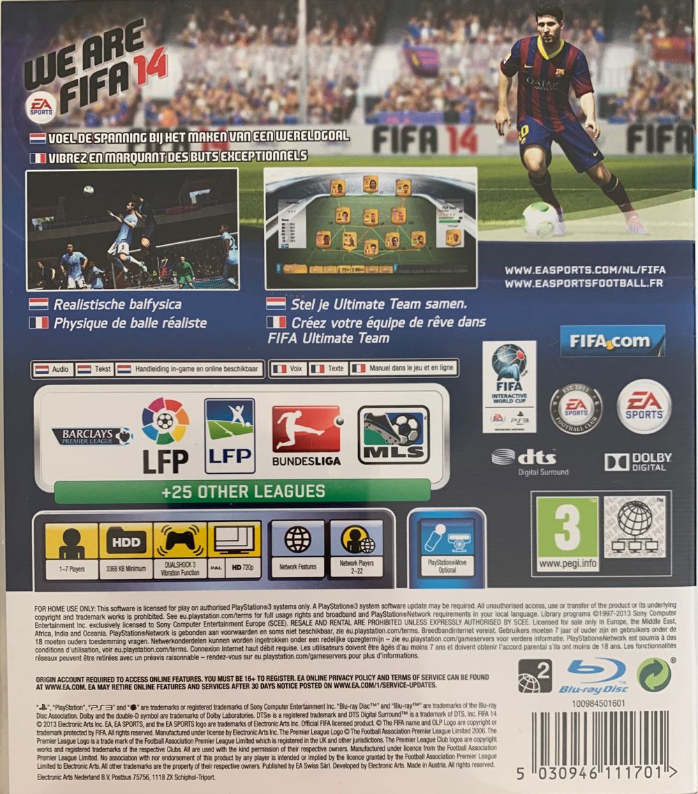 FIFA 14 - Sony PlayStation 3 (PS3) (Ea Sports - 1) video game collectible [Barcode 5030946111701] - Main Image 2