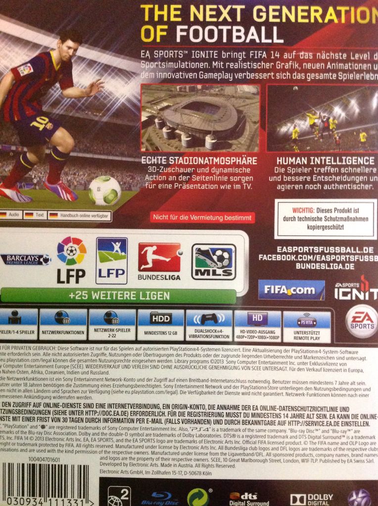 Fifa 14 - Sony PlayStation 4 (PS4) video game collectible - Main Image 2