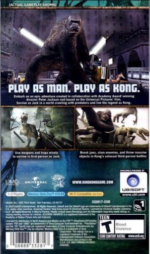 (2005) Peter Jackson’s King Kong: The Official Game of the Movie - Sony PlayStation Portable (PSP) (Ubisoft) video game collectible - Main Image 2