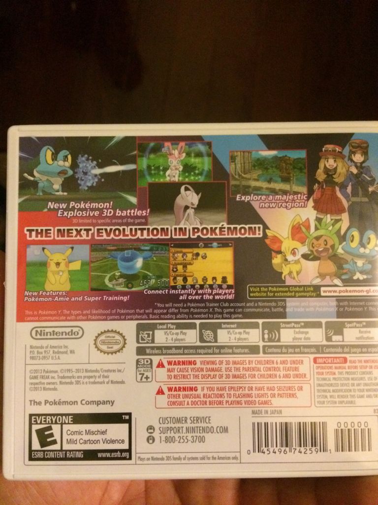 Pokemon Y - Nintendo 3DS (1) video game collectible [Barcode 045496742591] - Main Image 2