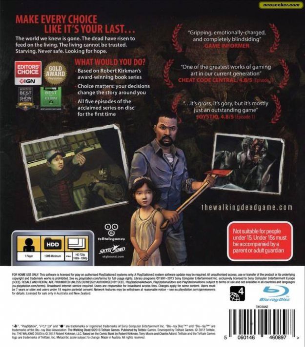 The Walking Dead A Telltale Games Series - Sony PlayStation 3 (PS3) (Telltale Games - 1) video game collectible - Main Image 2