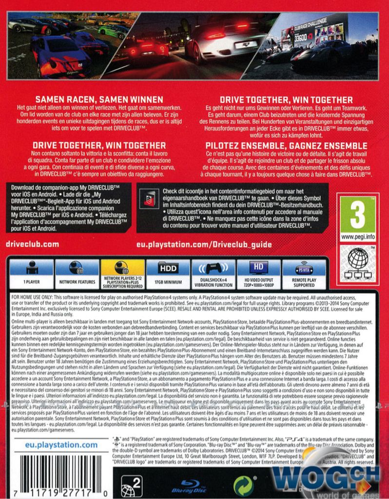 Driveclub - Sony PlayStation 4 (PS4) video game collectible [Barcode 711719277378] - Main Image 2