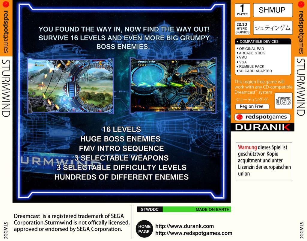 Sturmwind - Sega Dreamcast (Duranik) video game collectible - Main Image 2