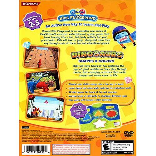 Konami Kids Playground Dinosaurs: Shapes and Colors - Sony PlayStation 2 (PS2) video game collectible - Main Image 2