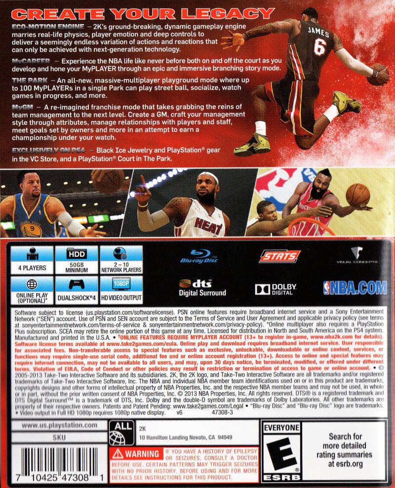 NBA 2K14 - Sony PlayStation 3 (PS3) (2K Sports - Up to 4 Players) video game collectible - Main Image 2